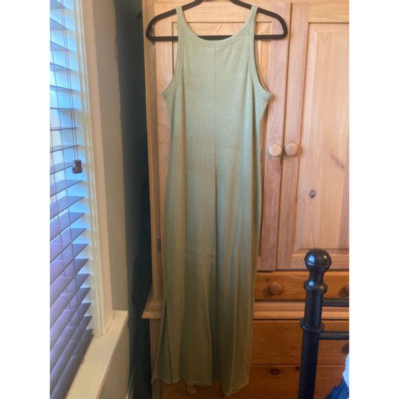 A New Day | Olive/sage green ribbed tank top maxi dress | Small - Picture 4 of 5